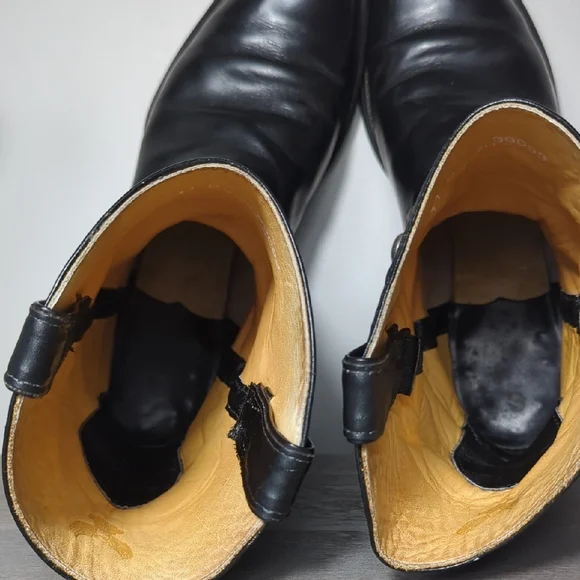 Vtg 90s Black Leather Harley Davidson Motorcycle Harness Boots Men's 11 Goodyear - Picture 15 of 16